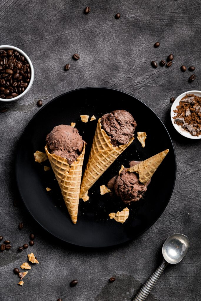 Delicious Dessert Wallpaper: Chocolate Ice Cream & Coffee Beans
