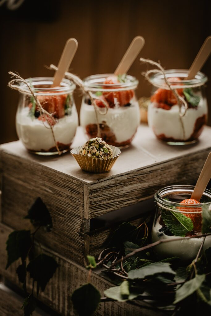 Delicious Dessert Wallpaper: Creamy Layers & Fresh Mint Background