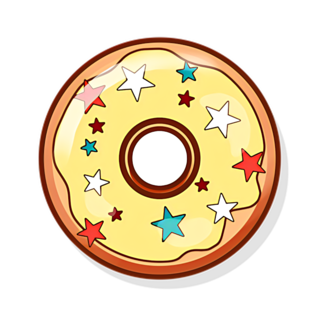 Delicious Yellow Icing Donut with Colorful Star Sprinkles Wallpaper