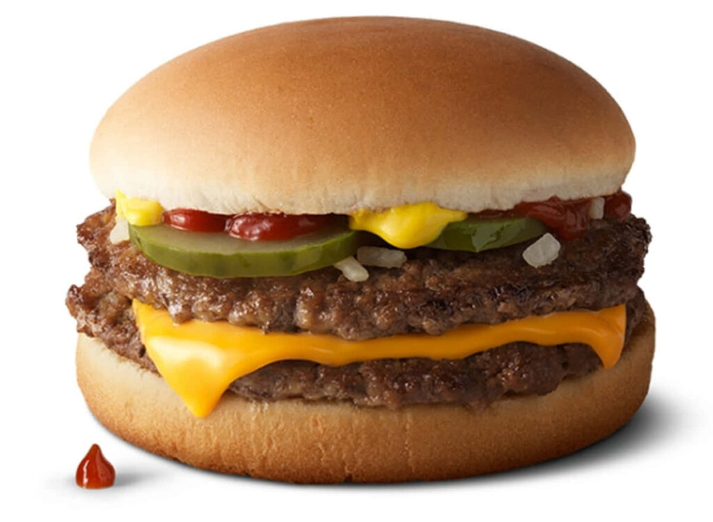 Delicious Double Beef Hamburger with Cheese & Toppings - Wallpaper