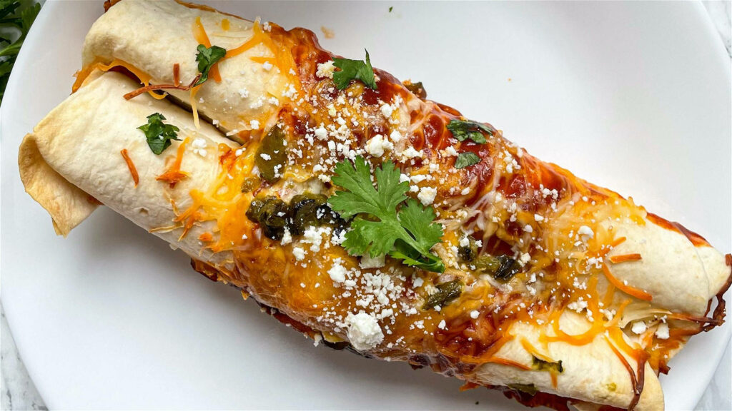 Delicious Enchiladas with Cheese & Cilantro - Wallpaper Background