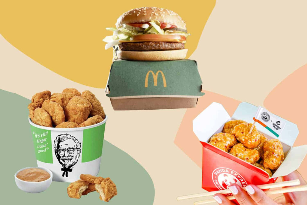 Colorful Fast Food Feast Wallpaper: McDonald's, KFC & Panda Express