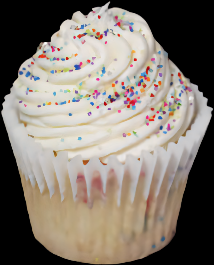 Colorful Sprinkled Cupcake Wallpaper on Transparent Background