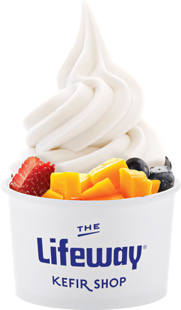 Frozen Kefir Delight: Swirled with Fresh Fruits - Wallpaper Background