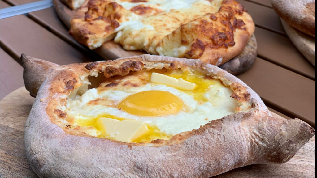 Delicious Georgian Khachapuri Wallpaper: Creamy & Crispy Delight