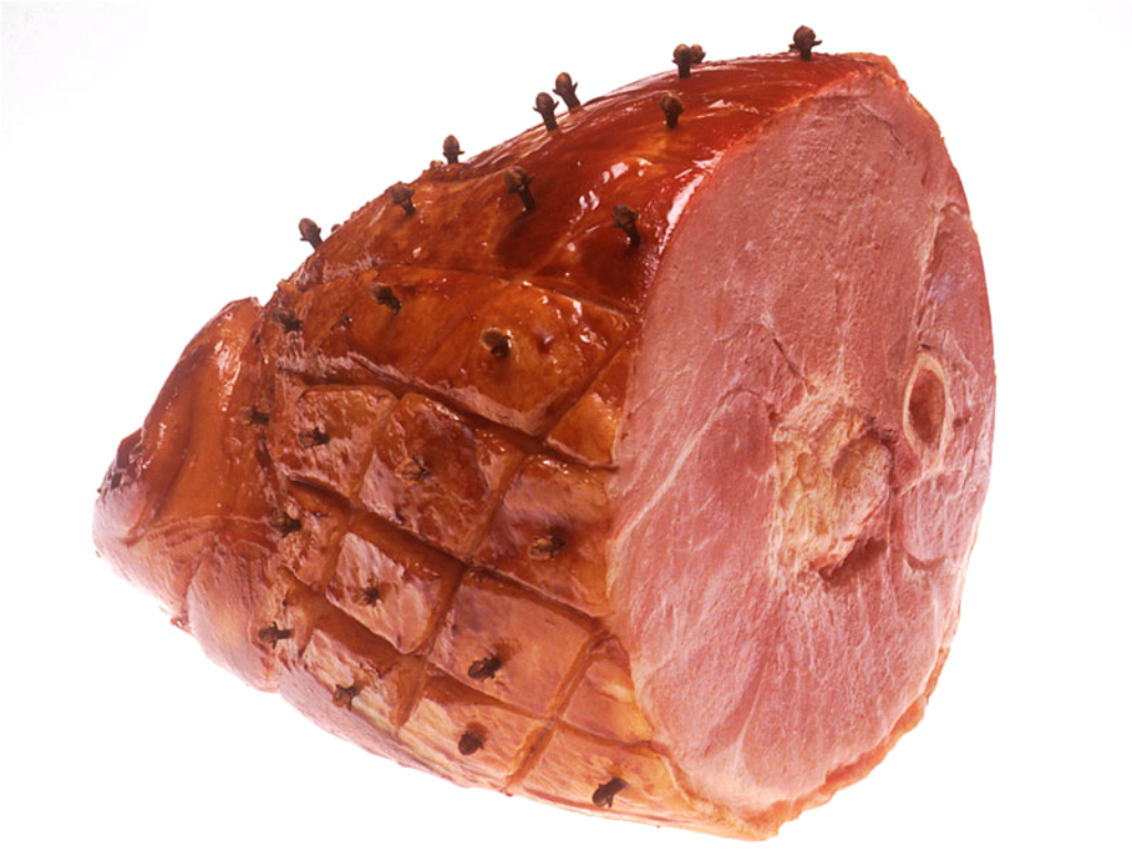Glazed Whole Ham Image: Golden-Brown, Clove-Garnished Wallpaper