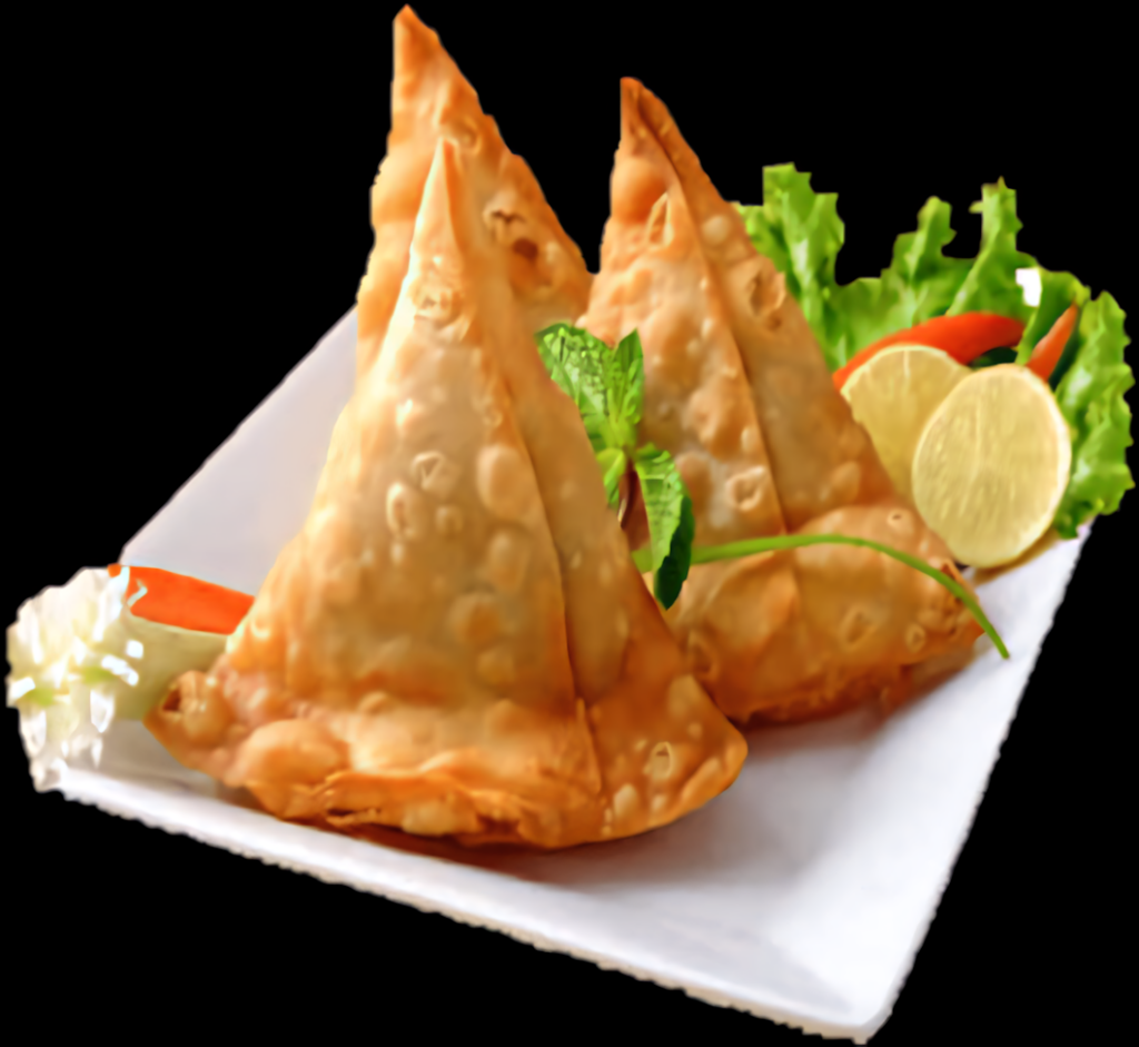Delicious Samosas with Mint & Lemon - Colorful Wallpaper Background