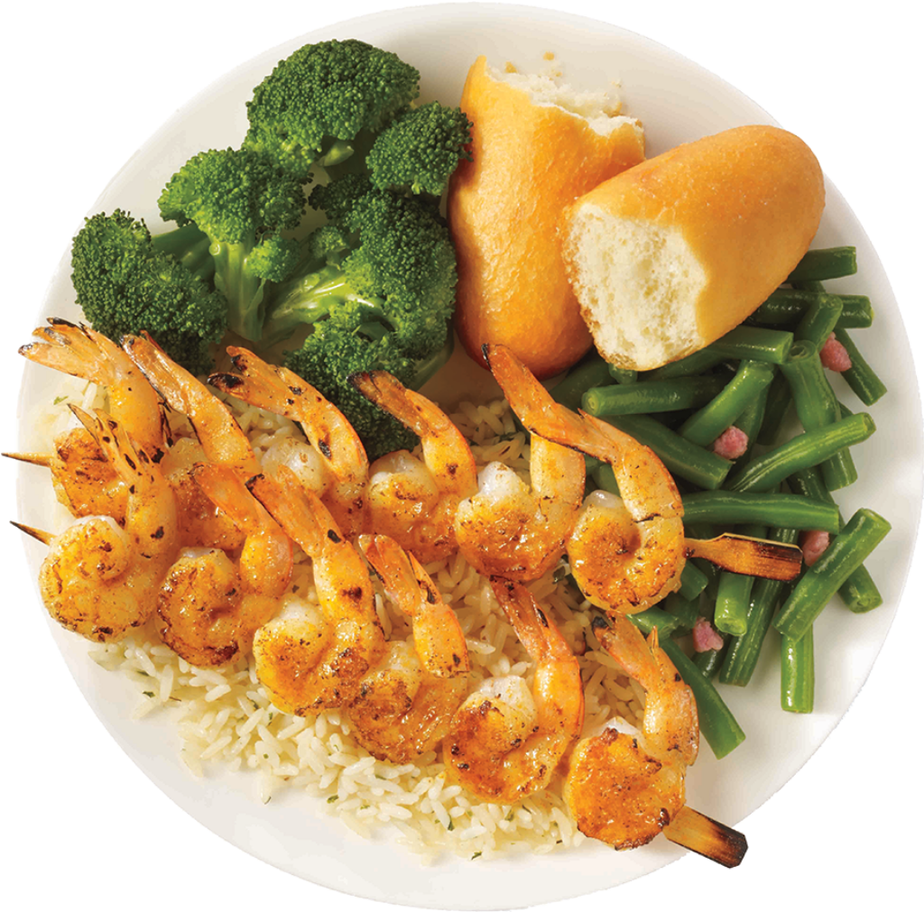 Delicious Grilled Shrimp Dinner Plate with Sides - Wallpaper Background