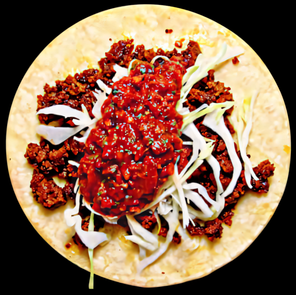 Delicious Ground Beef Taco Wallpaper: Savory Beef, Fresh Cabbage & Salsa