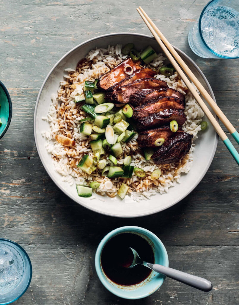 Delicious Hoisin Duck Rice Bowl Wallpaper - Flavorful & Vibrant