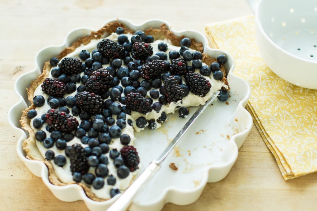 Delicious Homemade Pie Wallpaper with Blueberries & Cheesecake