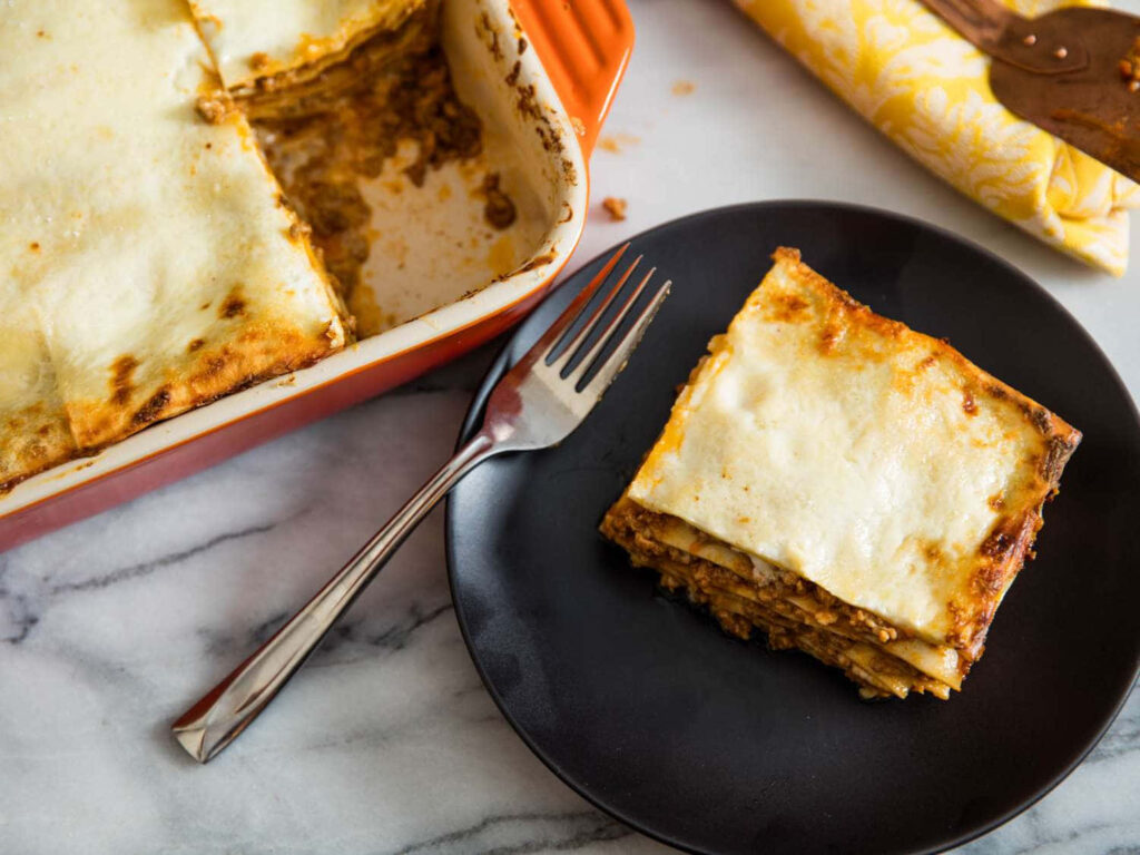 Indulge in Lasagna Alla Bolognese Wallpaper: Layers of Flavor