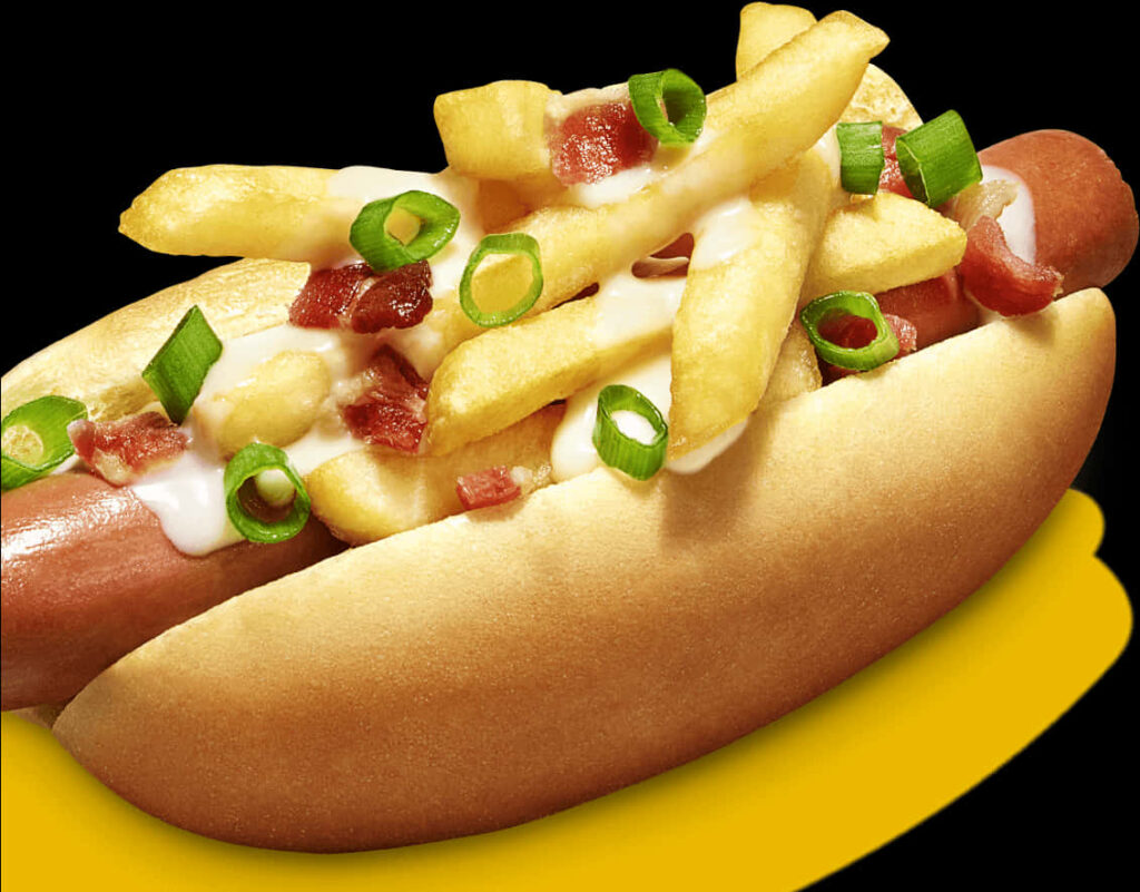 Loaded Gourmet Hot Dog with Fries & Cheese - Tasty Wallpaper
