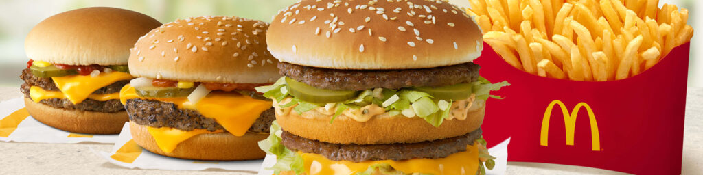 Delicious McDonald's Cheeseburgers with Fries Wallpaper Background