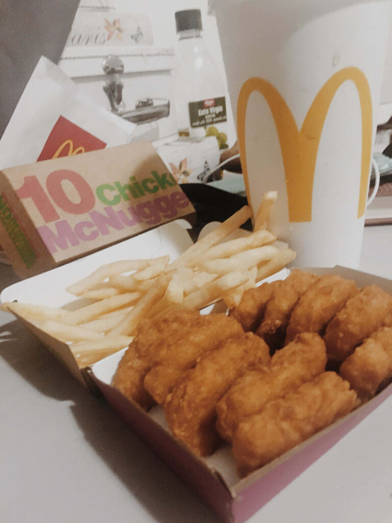 Delicious McDonald's Meal: Crispy Nuggets, Fries & Drink Wallpaper