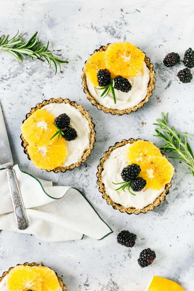 Delicious Mini Dessert Baskets Wallpaper: Sweet & Fresh Delight