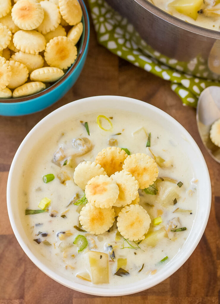 Rich New England Clam Chowder with Golden Biscuits | Wallpaper