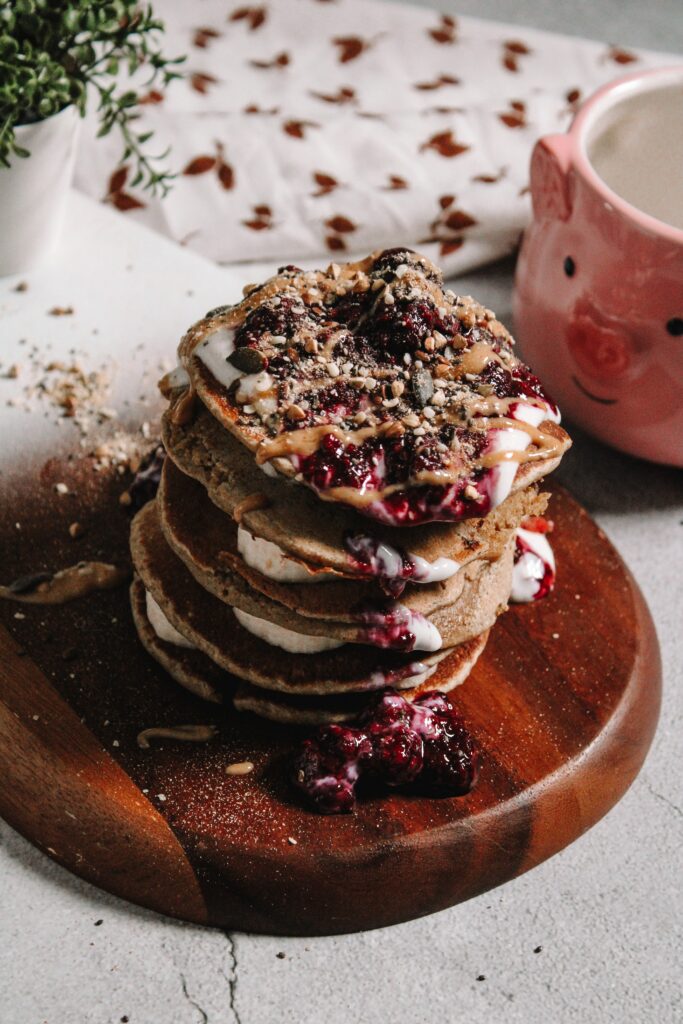 Delicious Pancakes with Berry Jam & Nuts – Breakfast Wallpaper