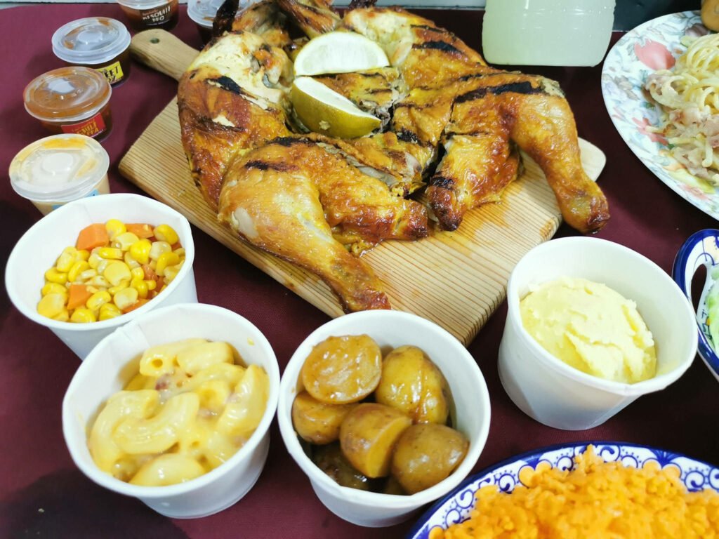 Grilled Peri Peri Chicken & Flavorful Sides - Delicious Food Wallpaper