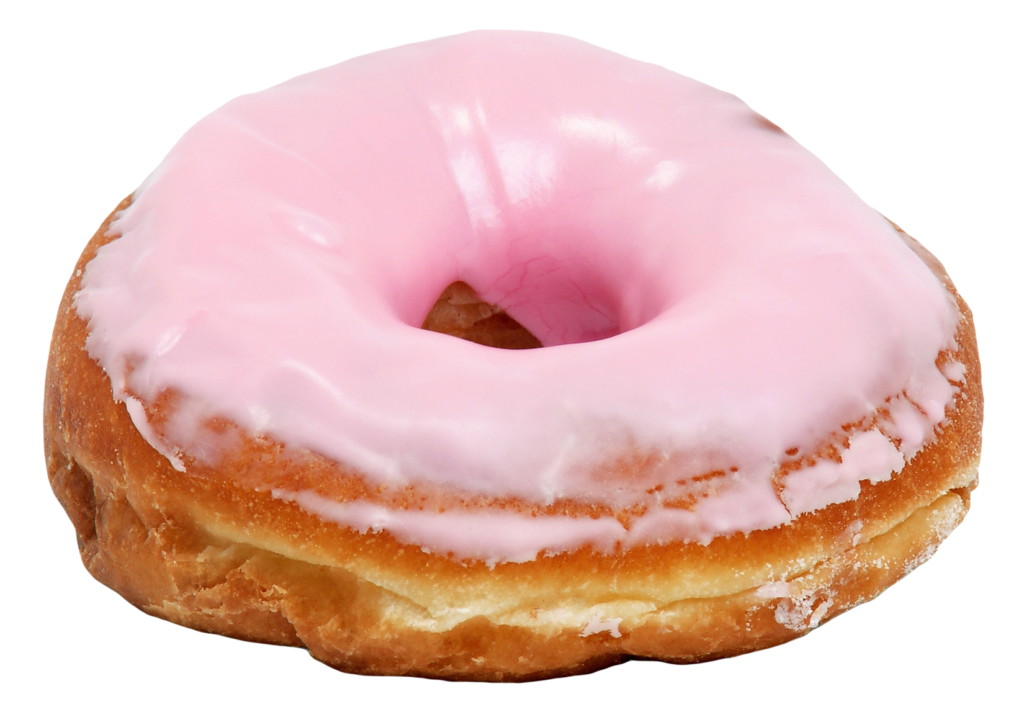 Fluffy Pink Frosted Donut Wallpaper: Smooth Glaze & Delicious Texture