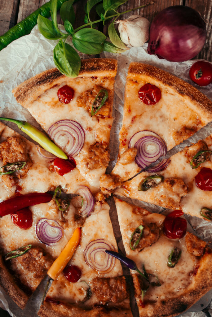 Delicious Pizza with Fresh Ingredients - Vibrant Food Wallpaper