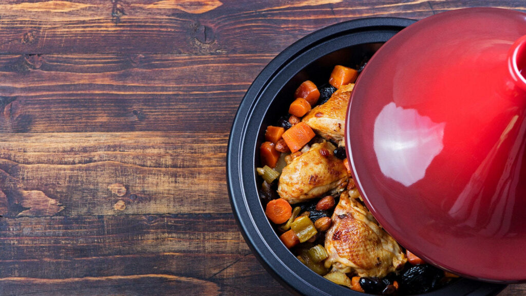Savory Chicken Tajine: Tender Chicken & Veggies in Traditional Pot Wallpaper