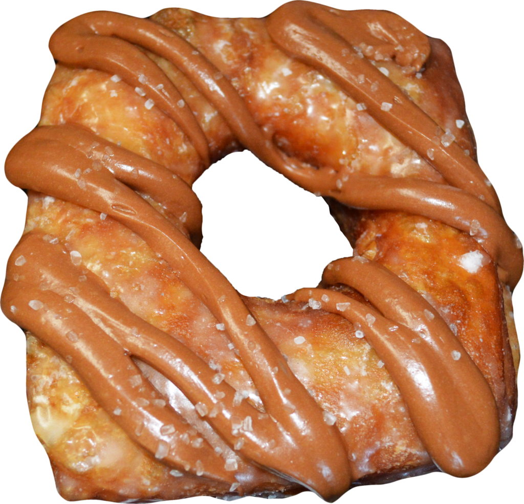 Delicious Square Glazed Doughnut with Chocolate Drizzle Wallpaper