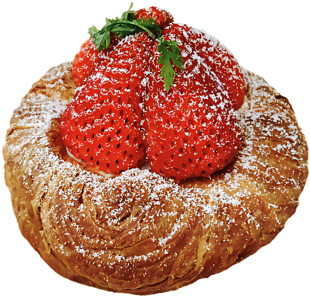 Delicious Strawberry Puff Pastry Wallpaper: Crispy, Golden Delight