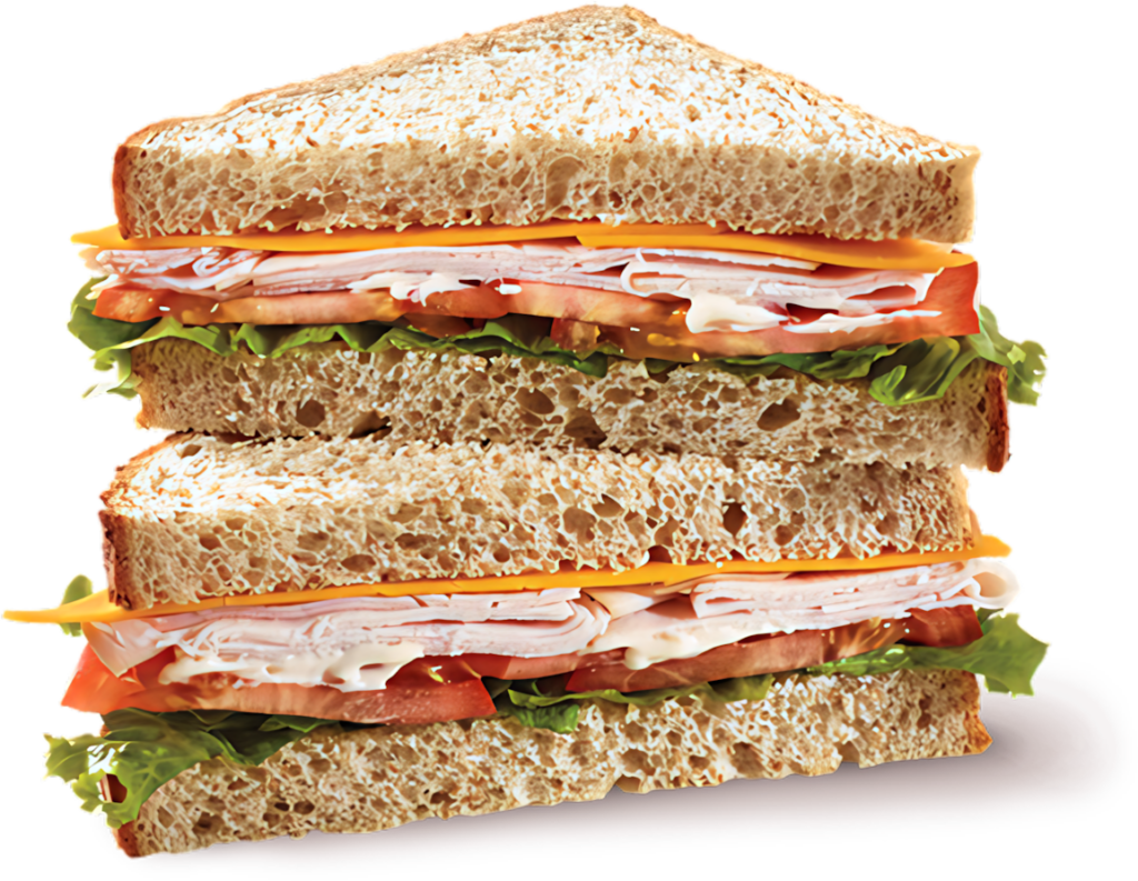 Delicious Turkey Sandwich on Wheat Bread - Wallpaper Background