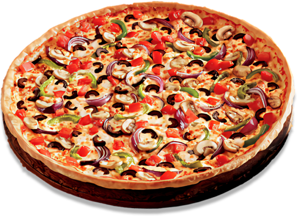 Delicious Vegetable-Topped Pizza Wallpaper with Fresh Toppings