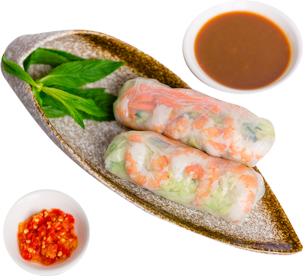 Fresh Vietnamese Prawn Spring Rolls Wallpaper | Delicious & Vibrant