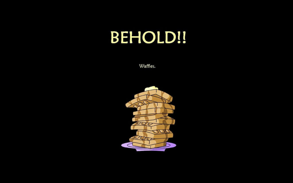 Minimalist Waffle Wallpaper: BEHOLD!! Delicious Stack on Dark BG