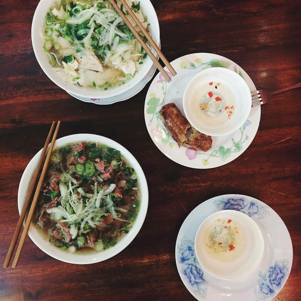 Delicious Pho & Spring Rolls Wallpaper: Vietnamese Cuisine Background