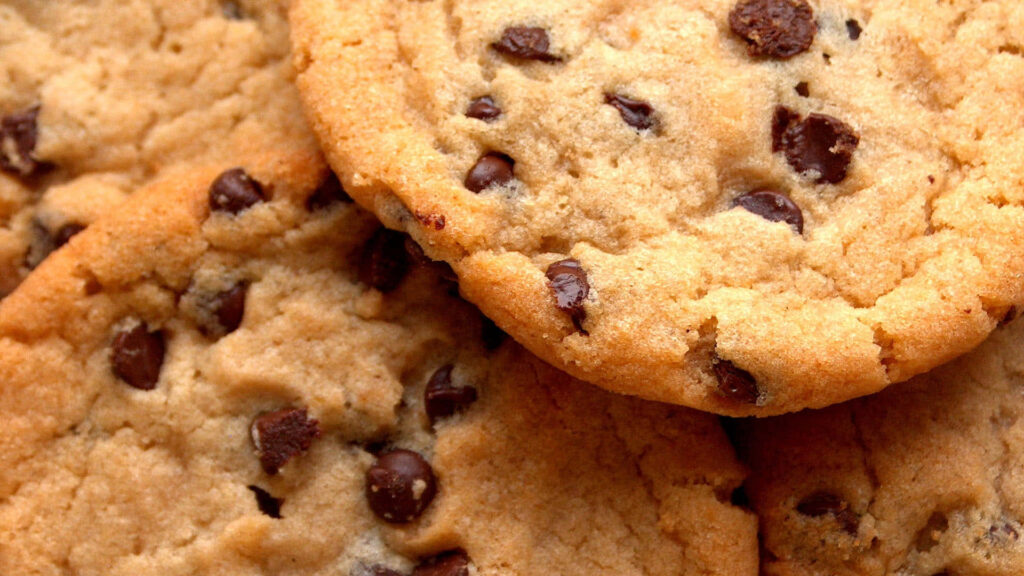 Scrumptious Chocolate Chip Cookies in High Definition Wallpaper