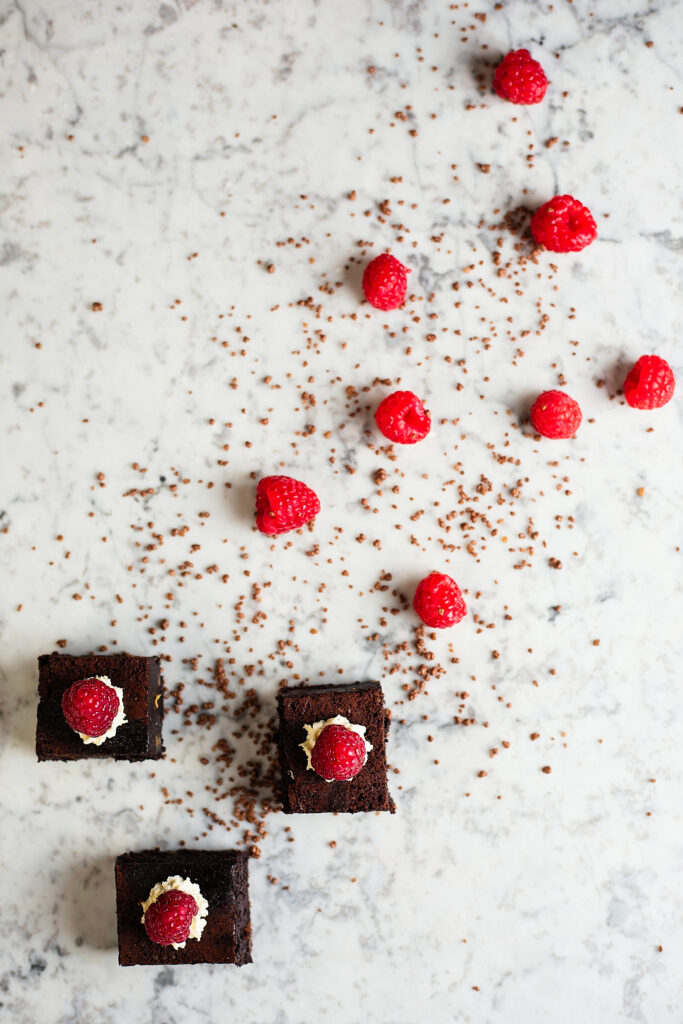 Rich Chocolate Cake Wallpaper with Raspberries & Cream Delight