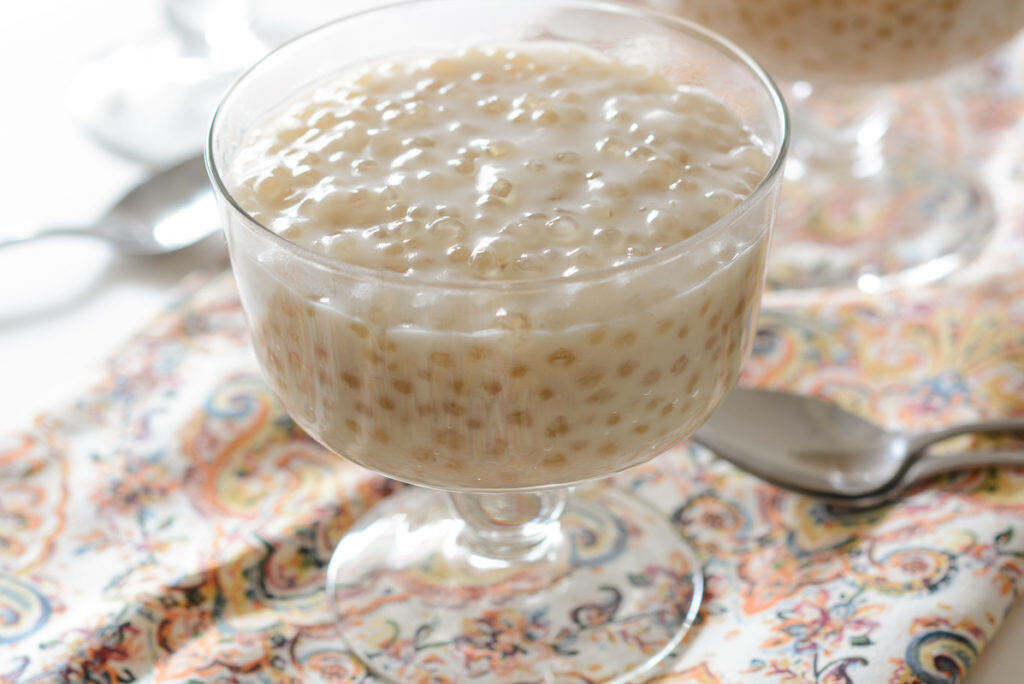 Delightful Creamy Coconut Tapioca Dessert Wallpaper Background