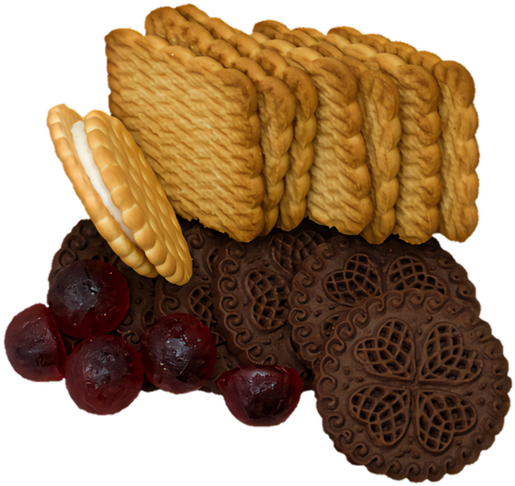Assorted Cookie Collection with Cherries - Appetizing Wallpaper Background
