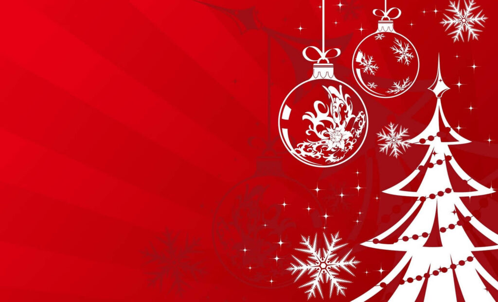 Radiate Holiday Cheer with Vibrant Red Christmas Decorations- Embrace a blend of Traditional & Contemporary Red Aesthetics to Elevate your Festive Ambiance Wallpaper