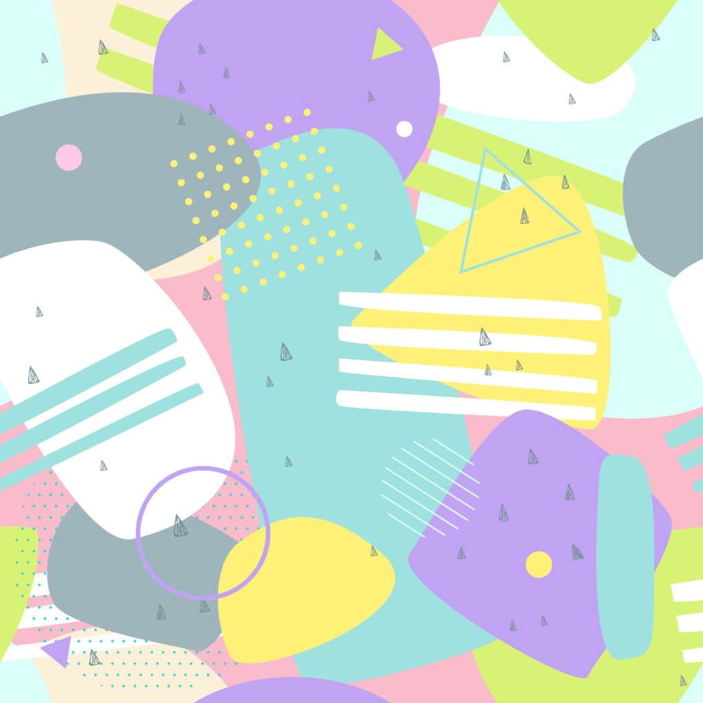 Playful Pastel Abstract Shapes Wallpaper - Cute Geometric Background
