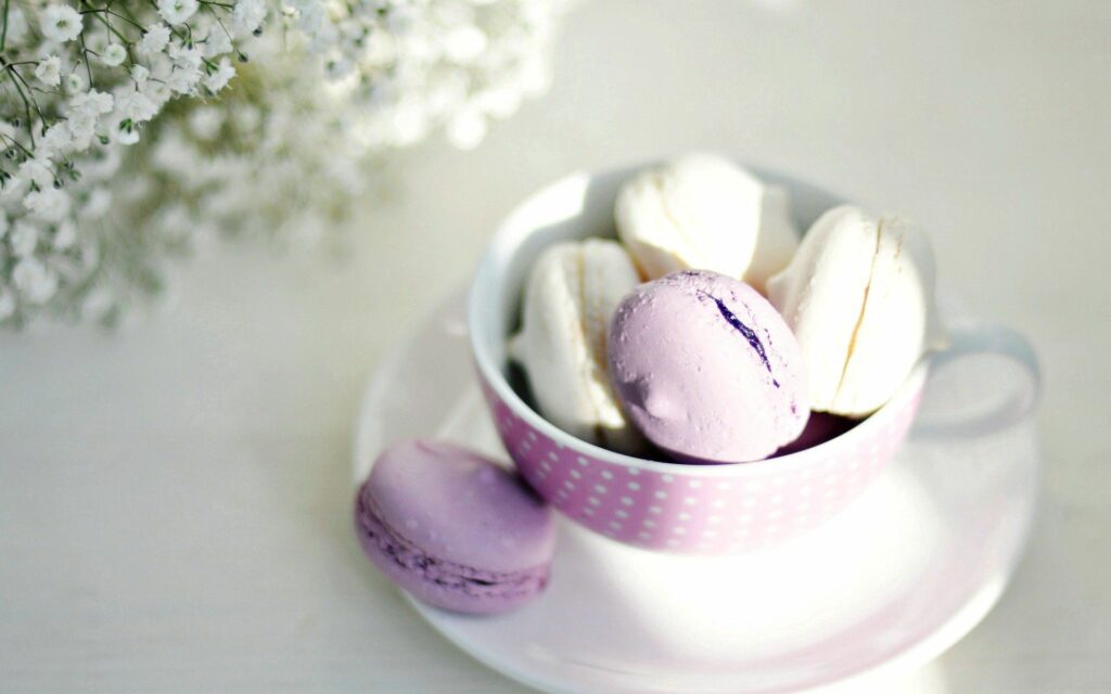 Pastel Wallpaper: Elegant Macaroons & Floral Decor Background