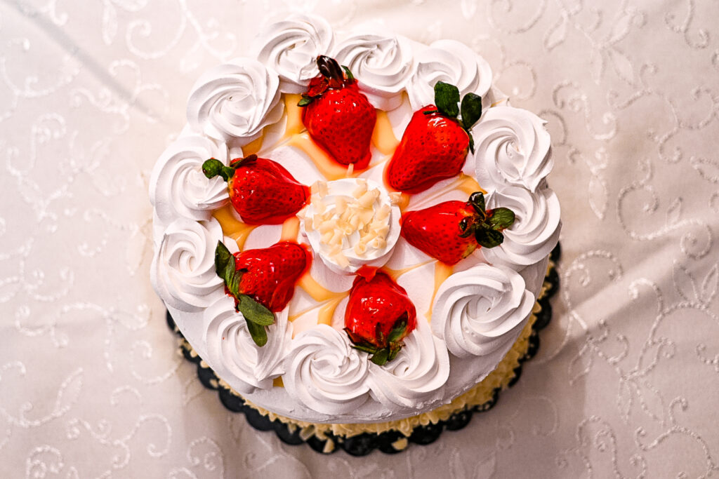 Delightful Strawberry Cream Cake Wallpaper for Any Occasion