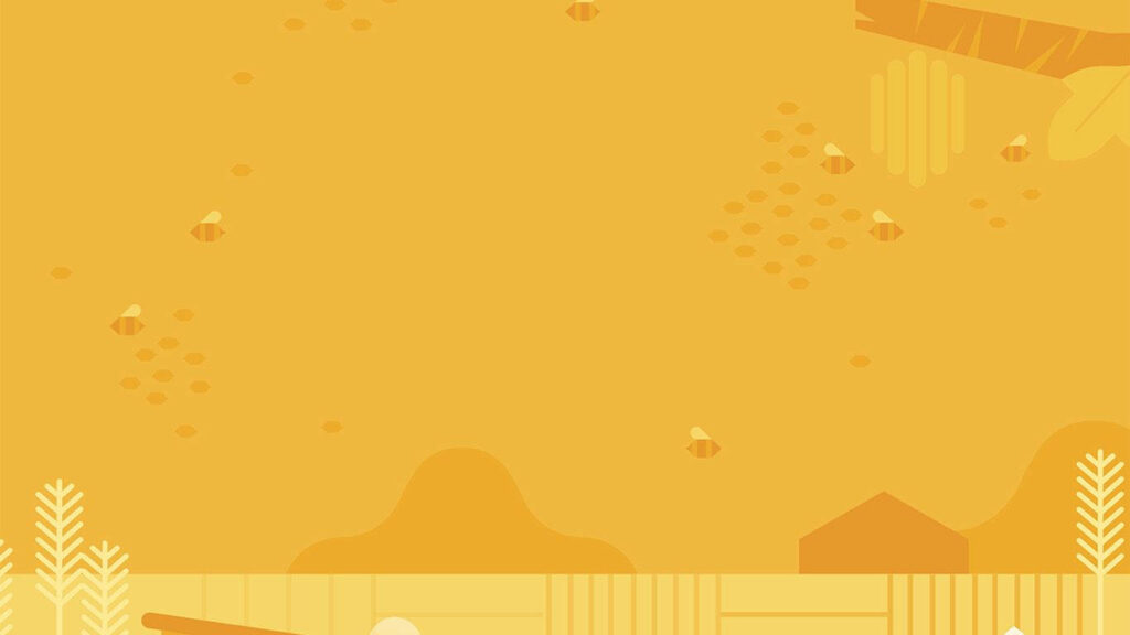 Charming Yellow Bee Wallpaper for a Cheerful Minimalist Background