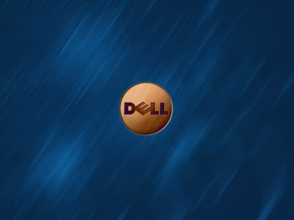 Dell HD Logo Enhanced on a Distinctive Blue Background with Striking White Strokes Wallpaper