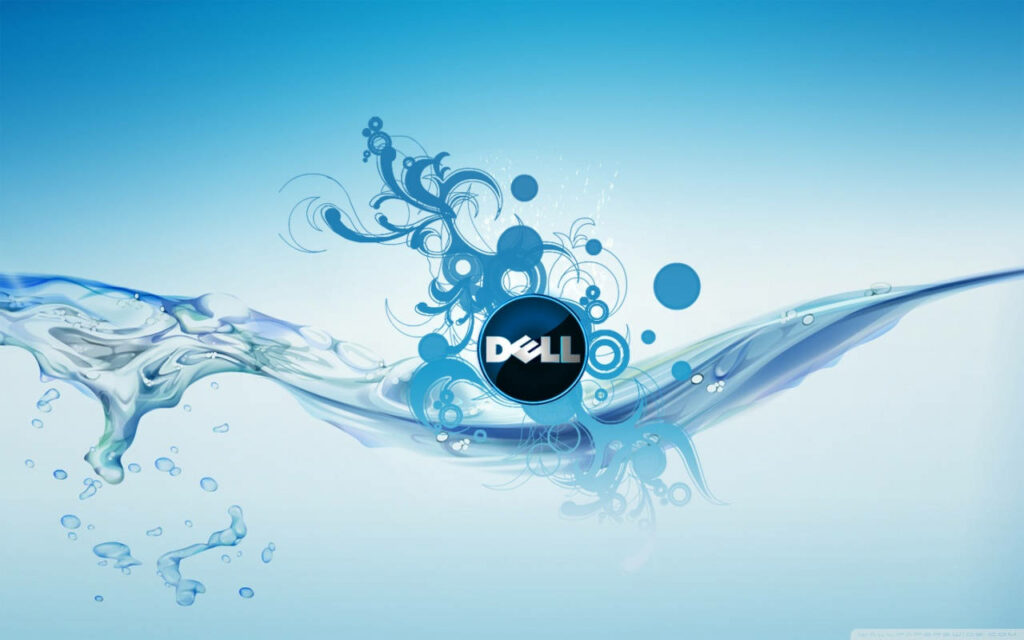 Dell HD Logo immersing in Fluidic Vector Background Wallpaper
