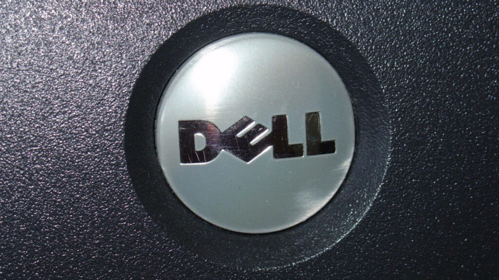 Dell's Vintage Visual Identity: A Nostalgic Close-up of the 1989 Logo Without the Ring Wallpaper