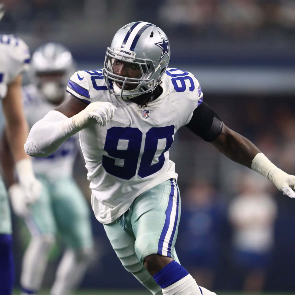 Intense Demarcus Lawrence Wallpaper: Cowboys Star in Action