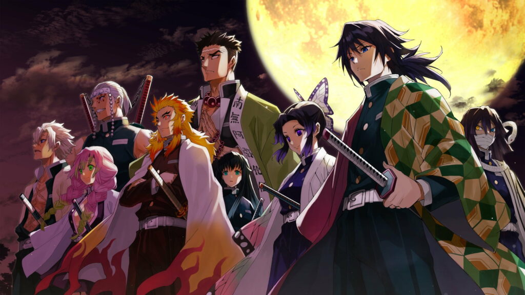The Powerful Guardians: Demon Slayer Hashiras Unleash Their Might in QHD Wallpaper