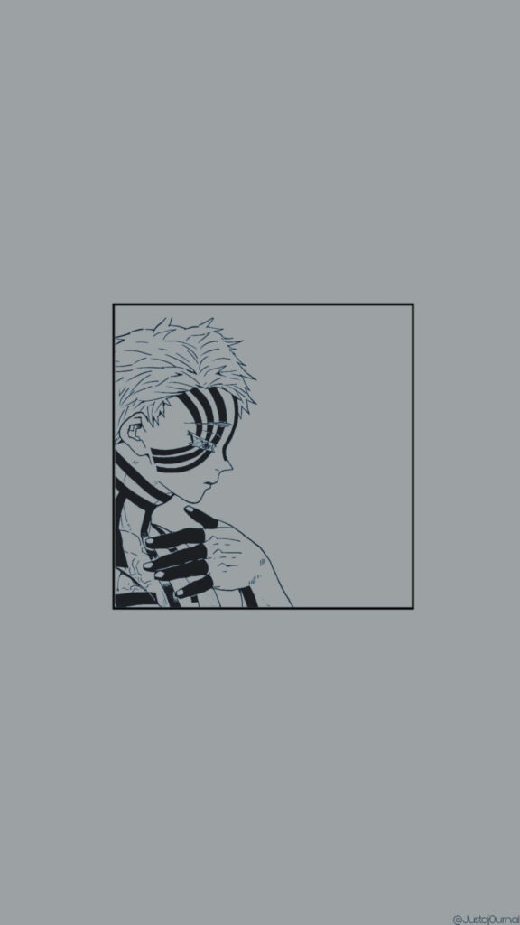 Minimalist Demon Slayer Character Wallpaper - Intense & Reflective