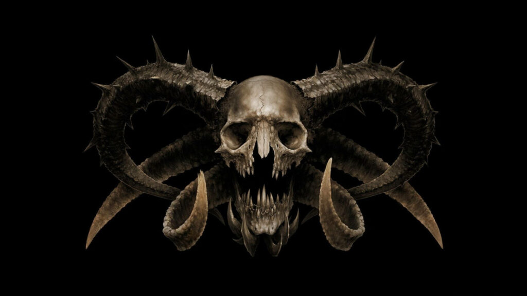Eerie Encounter: Unveiling the Sinister Sights of the Demonic Visage in the Shadows Wallpaper