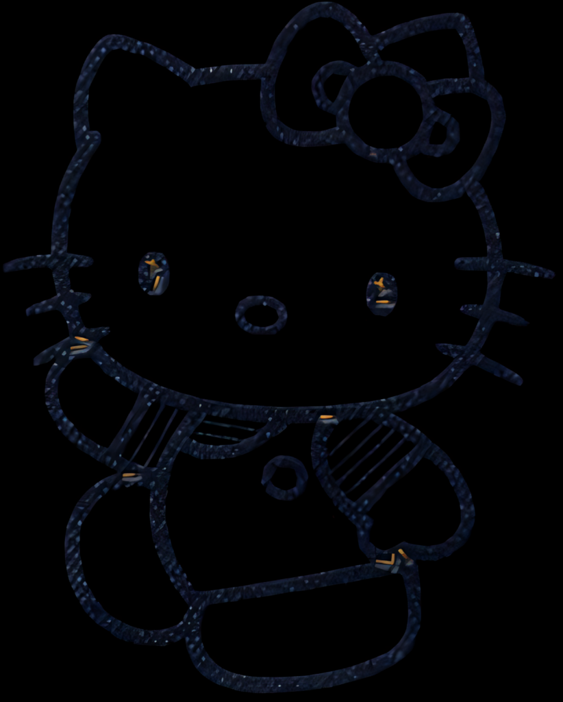 Stylish Denim Outline Character Wallpaper on Transparent Background